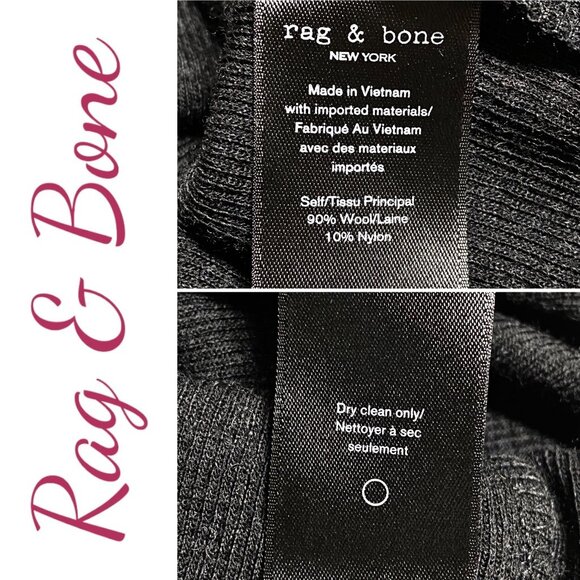 RAG & BONE WOOL COLD SHOULDER SWEATER FAIRYGOTH GRUNGE, SIZE MEDIUM - Picture 8 of 12